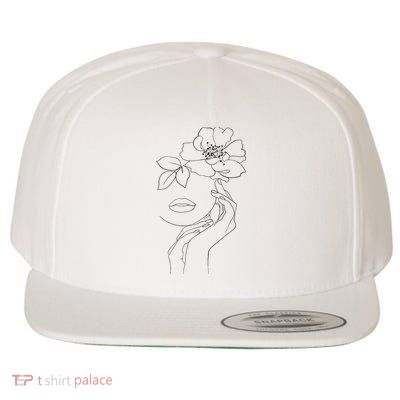 Line Art Aesthetic Face Minimalist Abstract Novelty Wool Snapback Cap