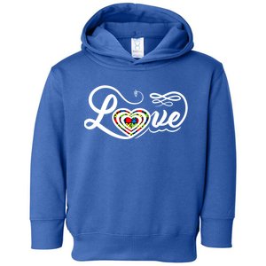 Love Autism Awareness Puzzle Piece Heart Sped Teacher Gift Toddler Hoodie