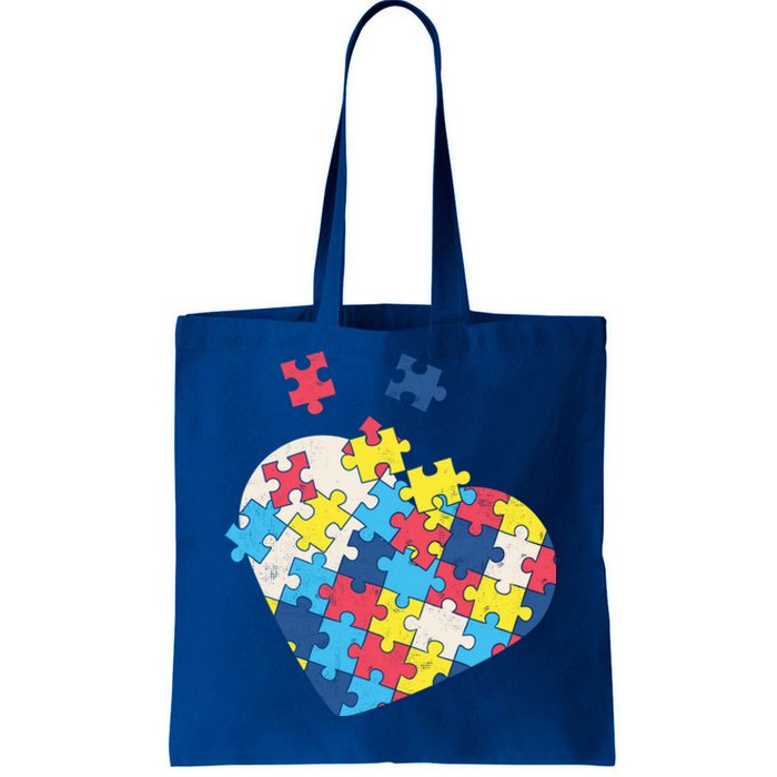 Love Autism Awareness Puzzle Pieces Gift Design Idea Gift Tote Bag