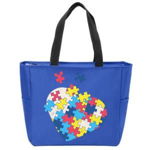 Love Autism Awareness Puzzle Pieces Gift Design Idea Gift Zip Tote Bag