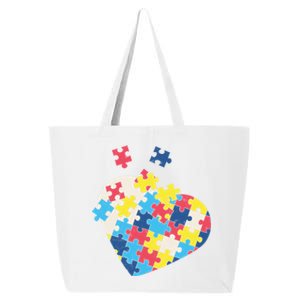 Love Autism Awareness Puzzle Pieces Gift Design Idea Gift 25L Jumbo Tote