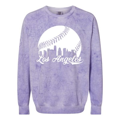 Los Angeles Baseball Vintage LA Fan Gear Colorblast Crewneck Sweatshirt