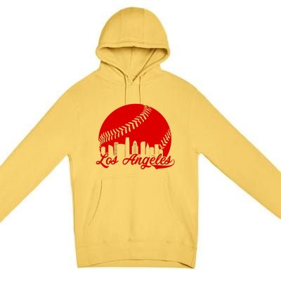 Los Angeles Baseball Vintage LA Fan Gear Premium Pullover Hoodie