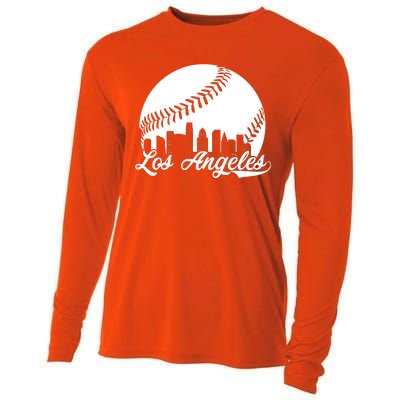 Los Angeles Baseball Vintage LA Fan Gear Cooling Performance Long Sleeve Crew