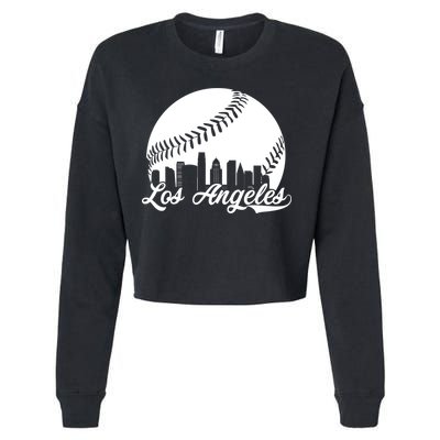 Los Angeles Baseball Vintage LA Fan Gear Cropped Pullover Crew