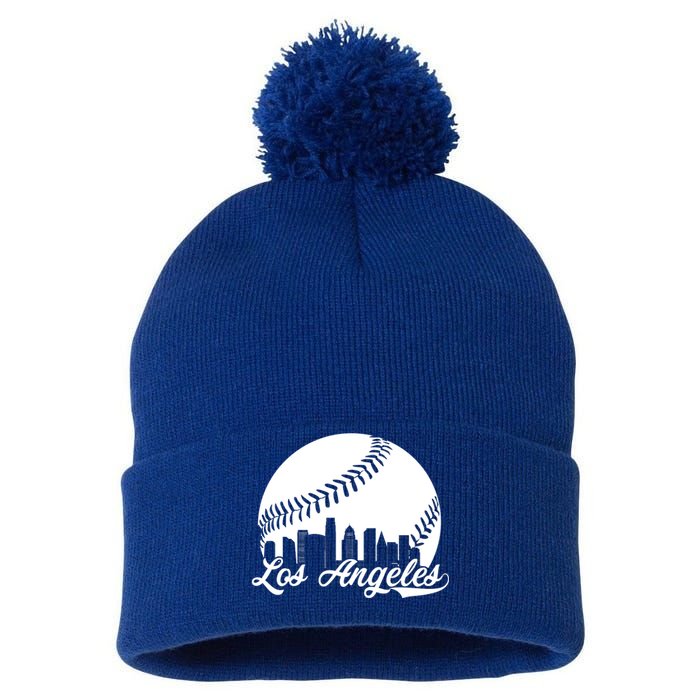 Los Angeles Baseball Vintage LA Fan Gear Pom Pom 12in Knit Beanie