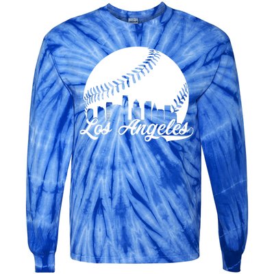 Los Angeles Baseball Vintage LA Fan Gear Tie-Dye Long Sleeve Shirt