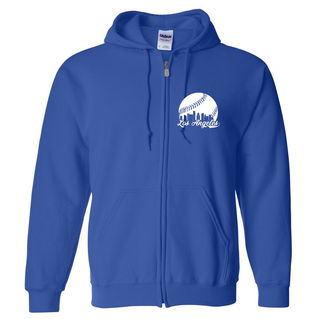 Los Angeles Baseball Vintage LA Fan Gear Full Zip Hoodie