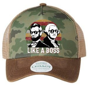 Like A Boss Presidents Day Washington Lincoln Abe George  Legacy Tie Dye Trucker Hat