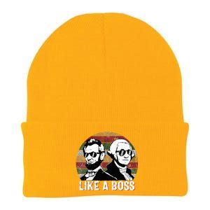 Like A Boss Presidents Day Washington Lincoln Abe George  Knit Cap Winter Beanie