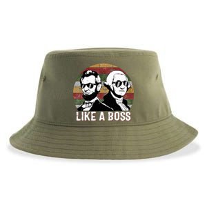 Like A Boss Presidents Day Washington Lincoln Abe George  Sustainable Bucket Hat