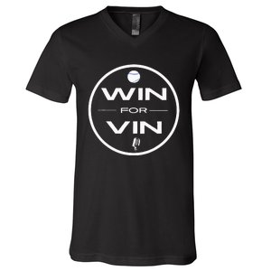 Los Angeles Baseball Win For Vin Microphone V-Neck T-Shirt