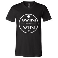 Los Angeles Baseball Win For Vin Microphone V-Neck T-Shirt