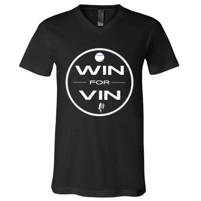 Los Angeles Baseball Win For Vin Microphone V-Neck T-Shirt