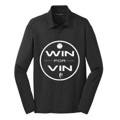 Los Angeles Baseball Win For Vin Microphone Silk Touch Performance Long Sleeve Polo