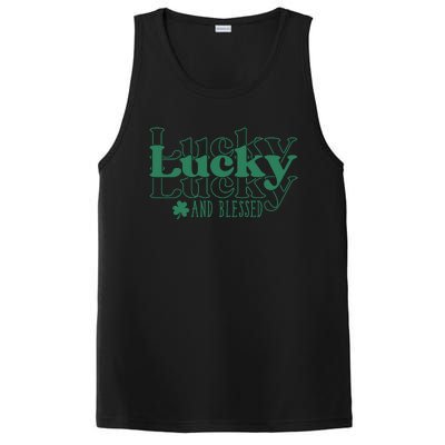 Lucky And Blessed Cute St Patricks Day PosiCharge Competitor Tank