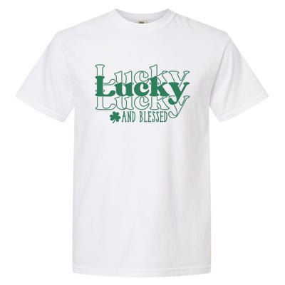 Lucky And Blessed Cute St Patricks Day Garment-Dyed Heavyweight T-Shirt