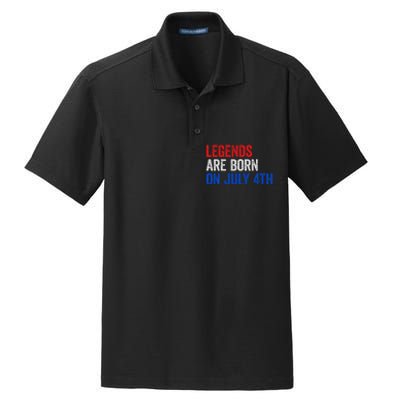 Legends Are Born On July 4th Of July Dry Zone Grid Polo