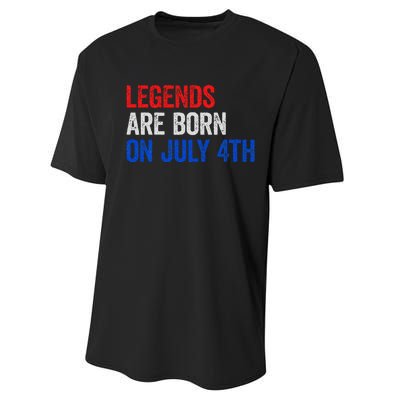 Legends Are Born On July 4th Of July Performance Sprint T-Shirt