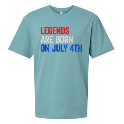 Legends Are Born On July 4th Of July Sueded Cloud Jersey T-Shirt