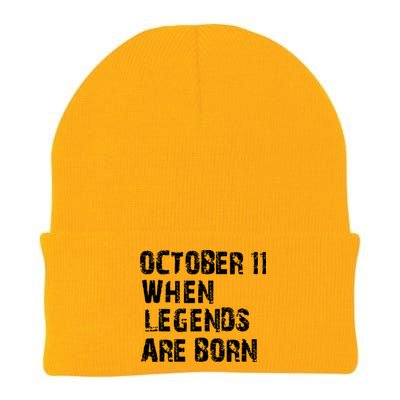 Legends Are Born On October 11th Birthday Vintage 11 Knit Cap Winter Beanie