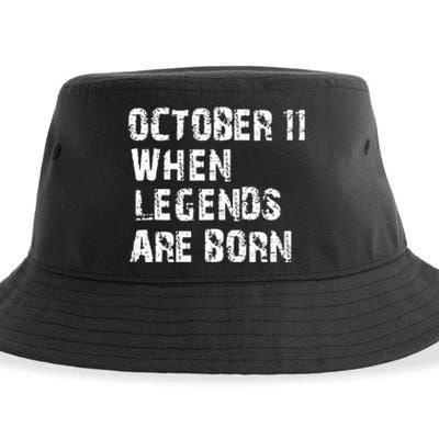 Legends Are Born On October 11th Birthday Vintage 11 Sustainable Bucket Hat