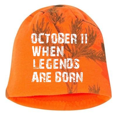 Legends Are Born On October 11th Birthday Vintage 11 Kati - Camo Knit Beanie