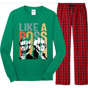 Like A Boss Presidents Day Washington Lincoln Abe George Long Sleeve Pajama Set