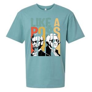 Like A Boss Presidents Day Washington Lincoln Abe George Sueded Cloud Jersey T-Shirt