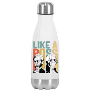 Like A Boss Presidents Day Washington Lincoln Abe George Stainless Steel Insulated Water Bottle