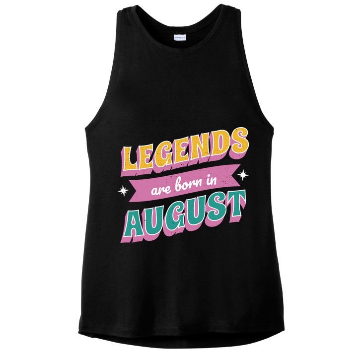 Legends Are Born In August Ladies PosiCharge Tri-Blend Wicking Tank