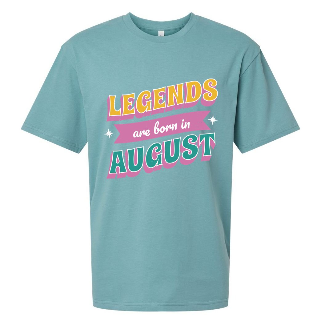 Legends Are Born In August Sueded Cloud Jersey T-Shirt