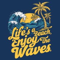 LifeS A Beach Enjoy The Waves 7-Panel Snapback Hat