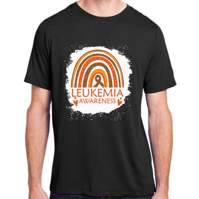 Leukemia Awareness Bleached Rainbow Orange Ribbon Adult ChromaSoft Performance T-Shirt