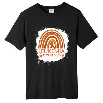 Leukemia Awareness Bleached Rainbow Orange Ribbon Tall Fusion ChromaSoft Performance T-Shirt