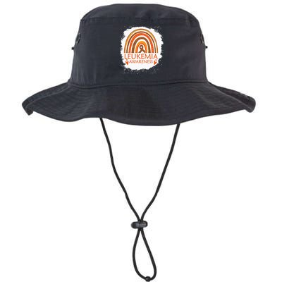 Leukemia Awareness Bleached Rainbow Orange Ribbon Legacy Cool Fit Booney Bucket Hat