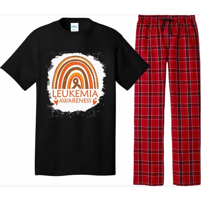 Leukemia Awareness Bleached Rainbow Orange Ribbon Pajama Set