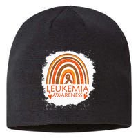 Leukemia Awareness Bleached Rainbow Orange Ribbon Sustainable Beanie