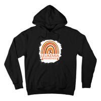 Leukemia Awareness Bleached Rainbow Orange Ribbon Tall Hoodie