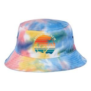 Lifes A Beach Retro Sunset Palm Tree Tie Dye Newport Bucket Hat