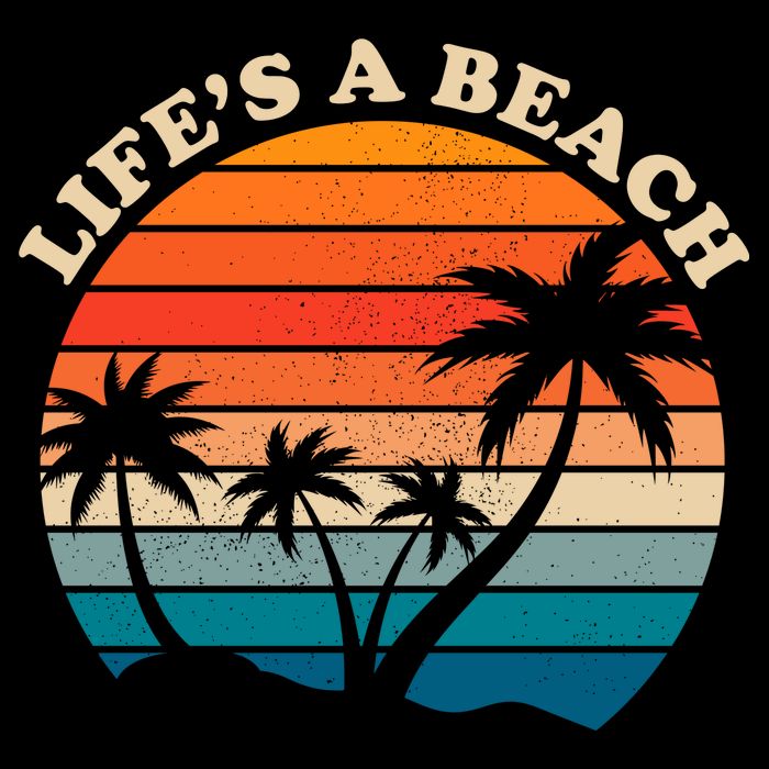 Lifes A Beach Retro Sunset Palm Tree 16 in Basic Backpack