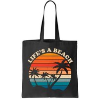 Lifes A Beach Retro Sunset Palm Tree Bag