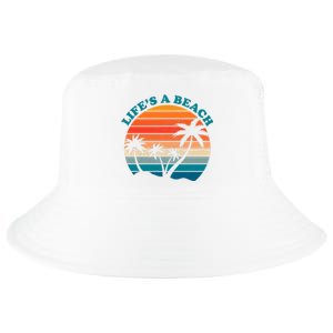 Lifes A Beach Retro Sunset Palm Tree Cool Comfort Performance Bucket Hat