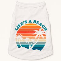 Lifes A Beach Retro Sunset Palm Tree Doggie Tank