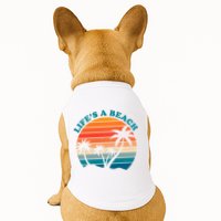 Lifes A Beach Retro Sunset Palm Tree Doggie Tank