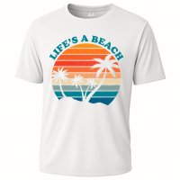 Lifes A Beach Retro Sunset Palm Tree Performance Shirt