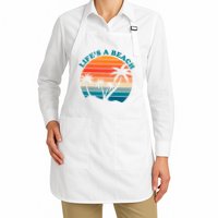Lifes A Beach Retro Sunset Palm Tree Apron