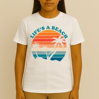 Lifes A Beach Retro Sunset Palm Tree T-Shirt