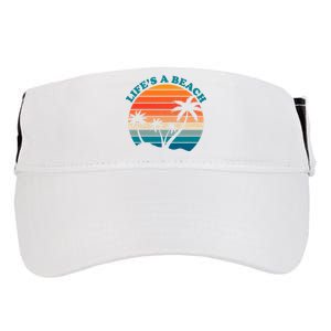 Lifes A Beach Retro Sunset Palm Tree Adult Drive Performance Visor