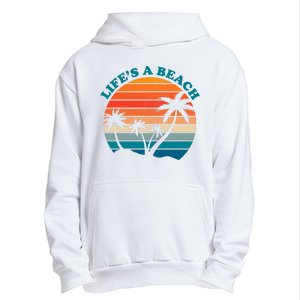 Lifes A Beach Retro Sunset Palm Tree Urban Pullover Hoodie